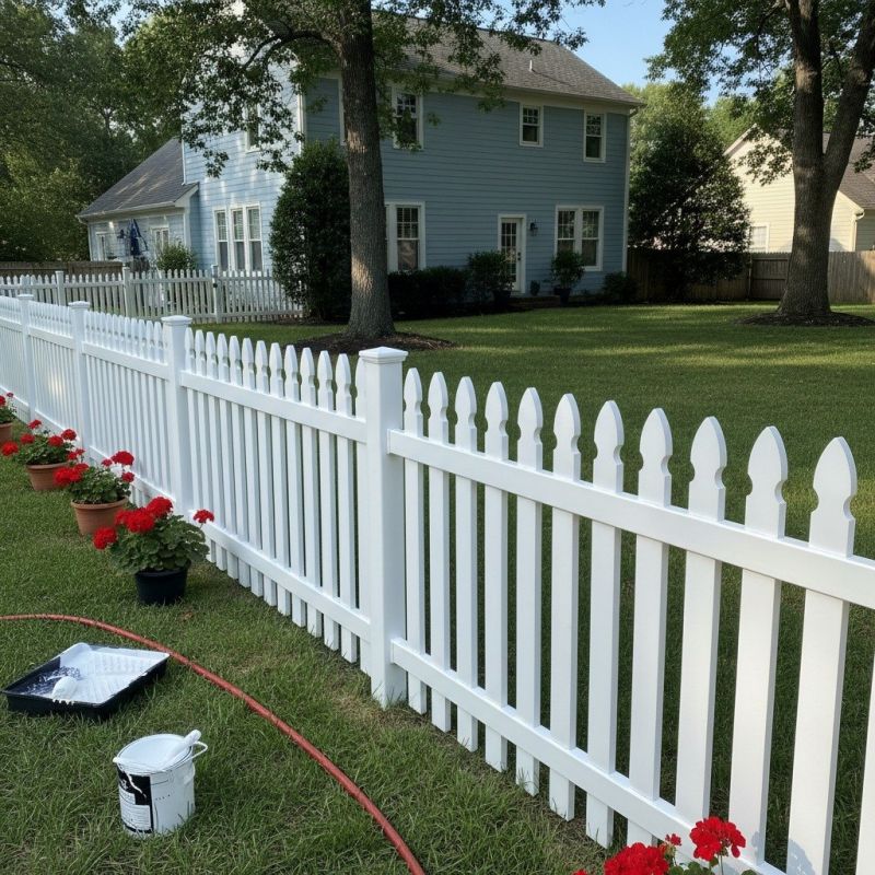 Picket Fence Staining